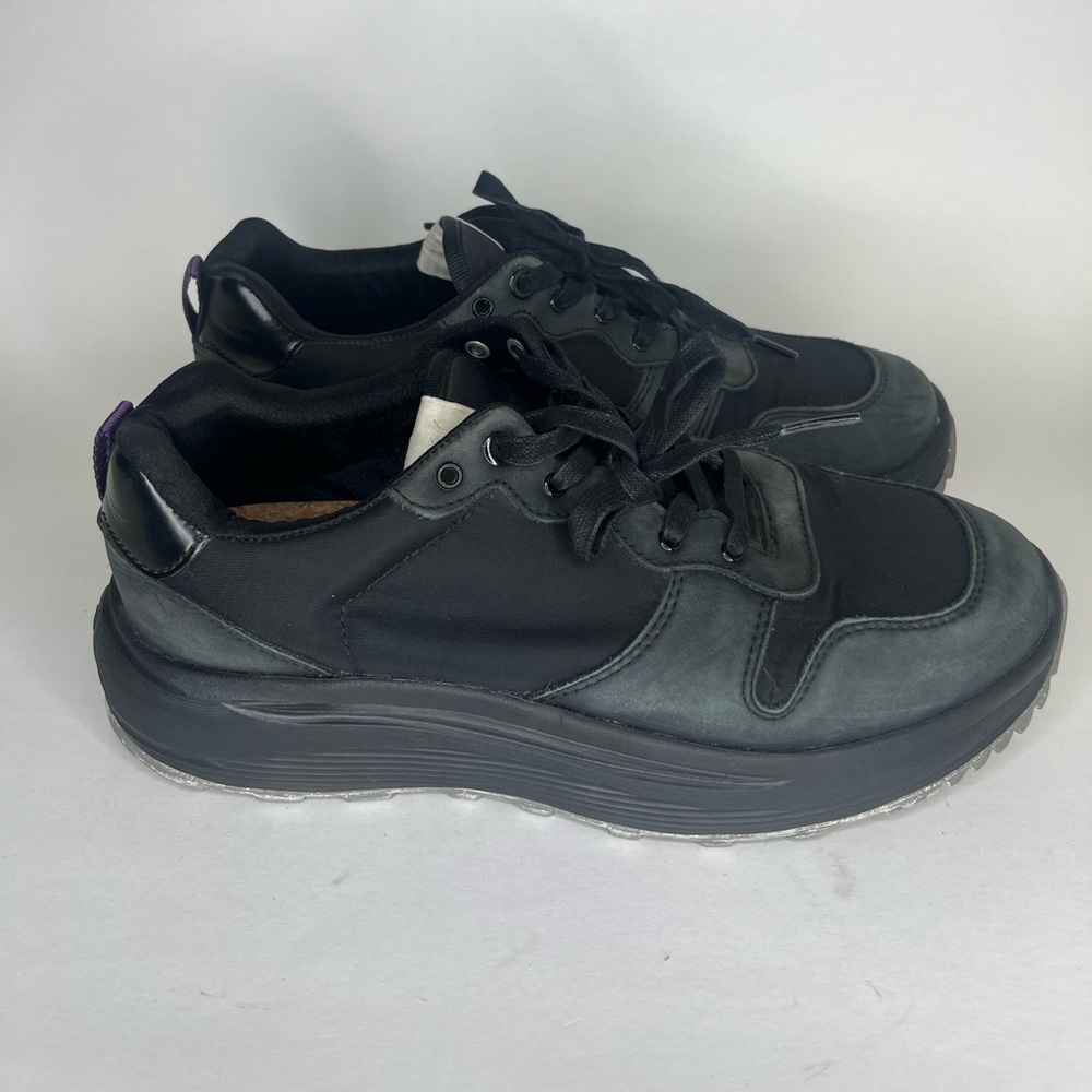eytys shoes Lace Up Casual Sneakers Women Size 40 US 9 Black Leather Textile